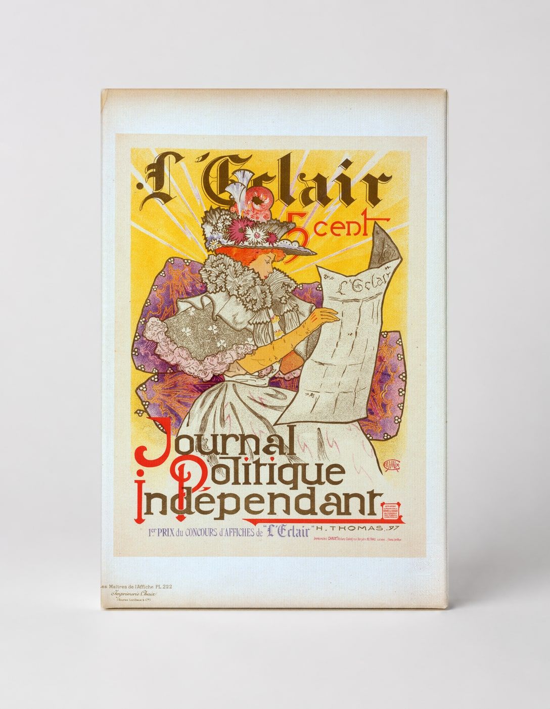 L'Eclair Journal 1897 - Art Nouveau French Newspaper Vintage Poster Wall Art