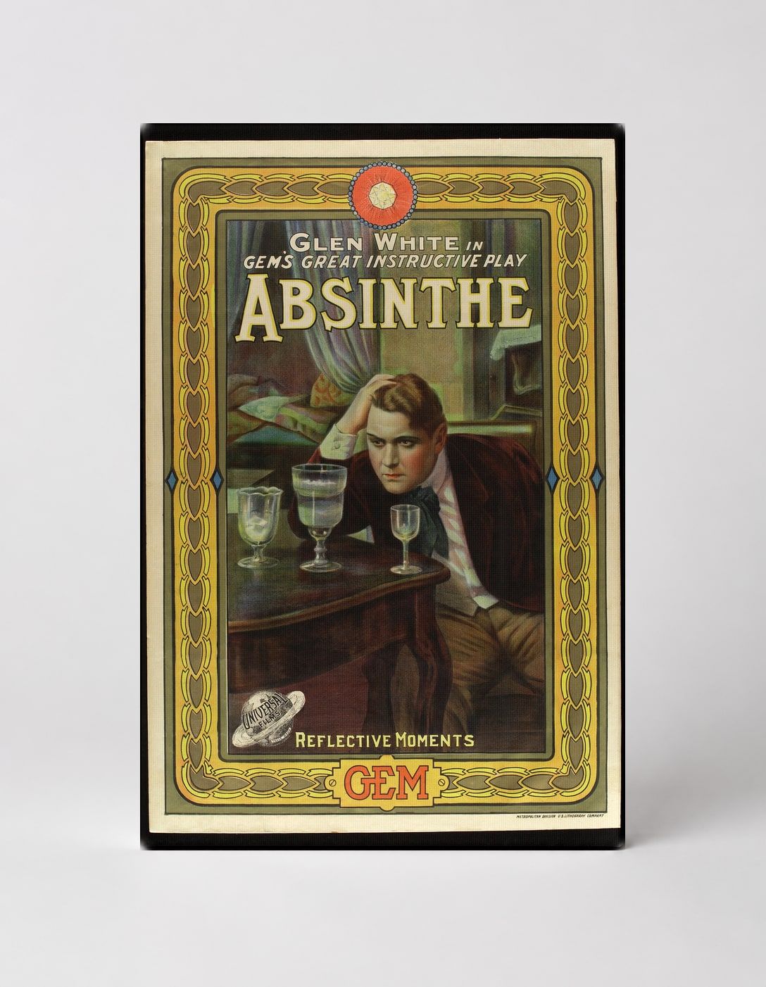 Absinthe Glen White 1900s Theatrical Vintage Poster Canvas Wall Art