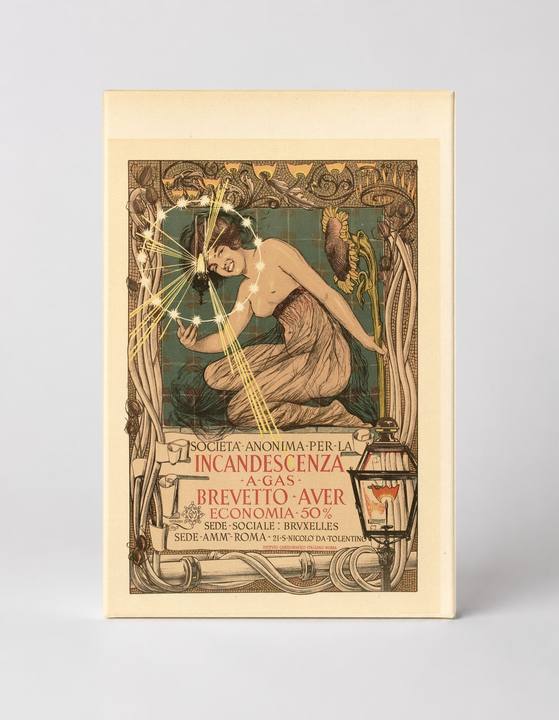 Incandescenza a Gas Brevetto Aver 1890s - Art Nouveau Vintage Poster Wall Art