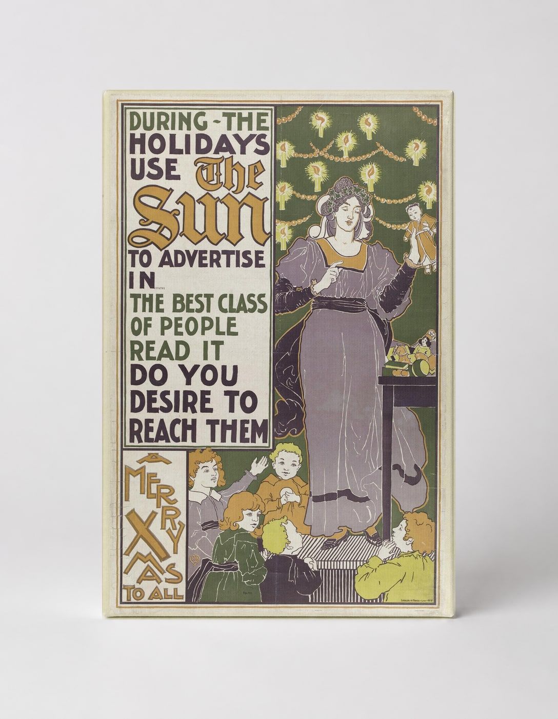 The Sun Holiday Advertising 1890s - Victorian Vintage Poster Canvas Wall Art
