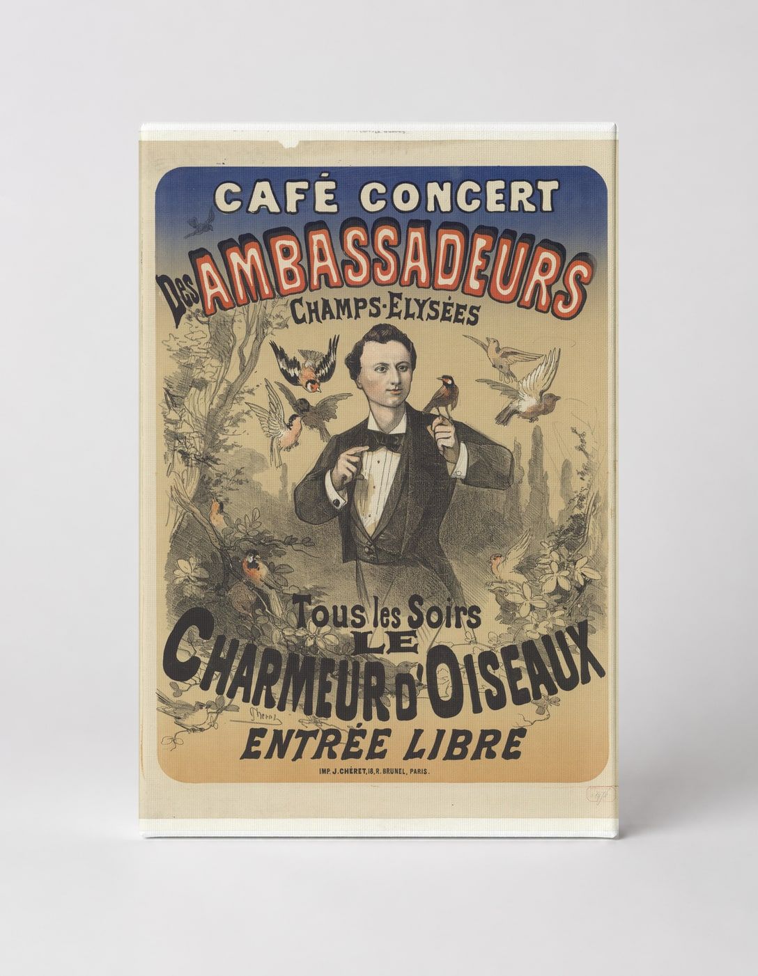 Charmeur d'Oiseaux Café des Ambassadeurs 1880s - Belle Époque Vintage Poster Wall Art