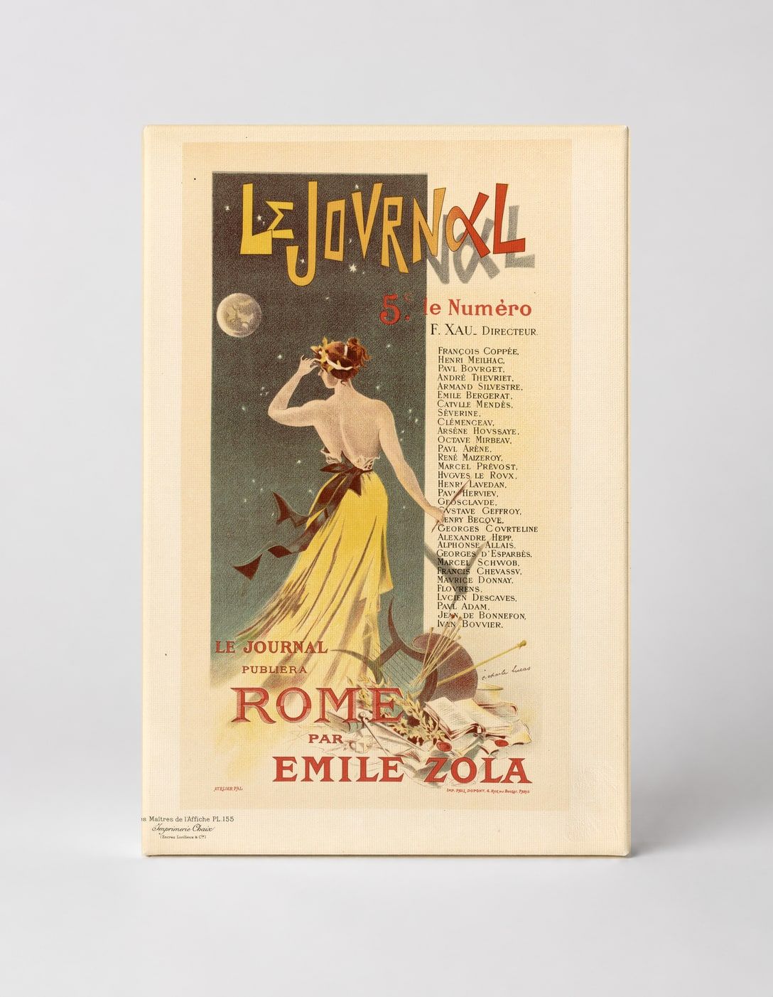 Le Journal Rome par Emile Zola 1892 - Belle Époque Vintage Poster Wall Art