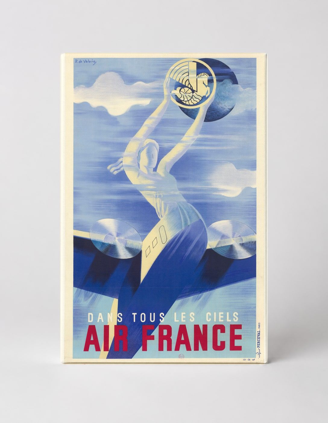 Dans Tous Les Ciels Air France 1930s - Art Deco Vintage Poster Wall Art