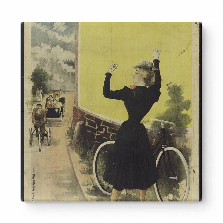 Victorian Cycling Woman 1890s Belle Époque Vintage Poster Canvas Wall Art