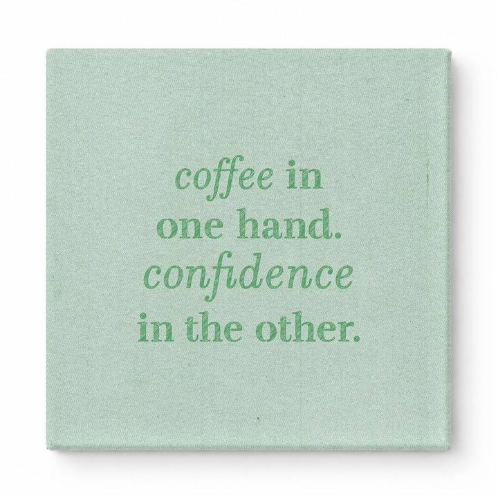 Coffee in One Hand. Confidence in the Other — Geometric Polygon Mosaic
