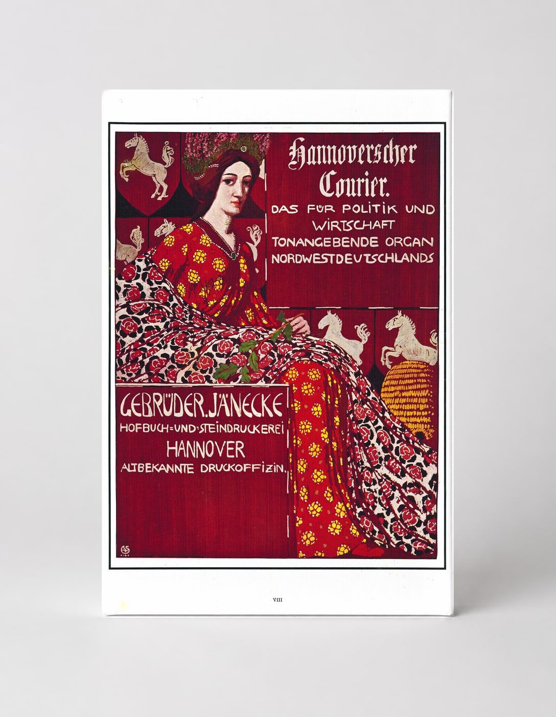 Hannoverscher Courier 1900 - Art Nouveau German Newspaper Vintage Poster Wall Art