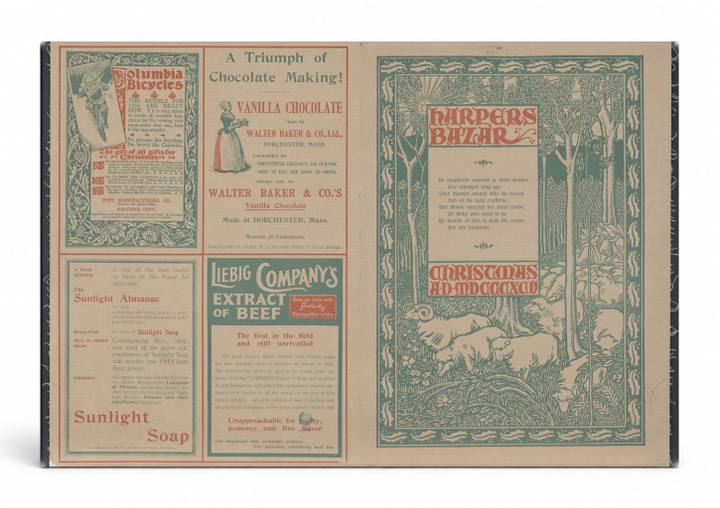 Harper's Bazar Christmas 1900 - Victorian Magazine Cover Vintage Poster Wall Art