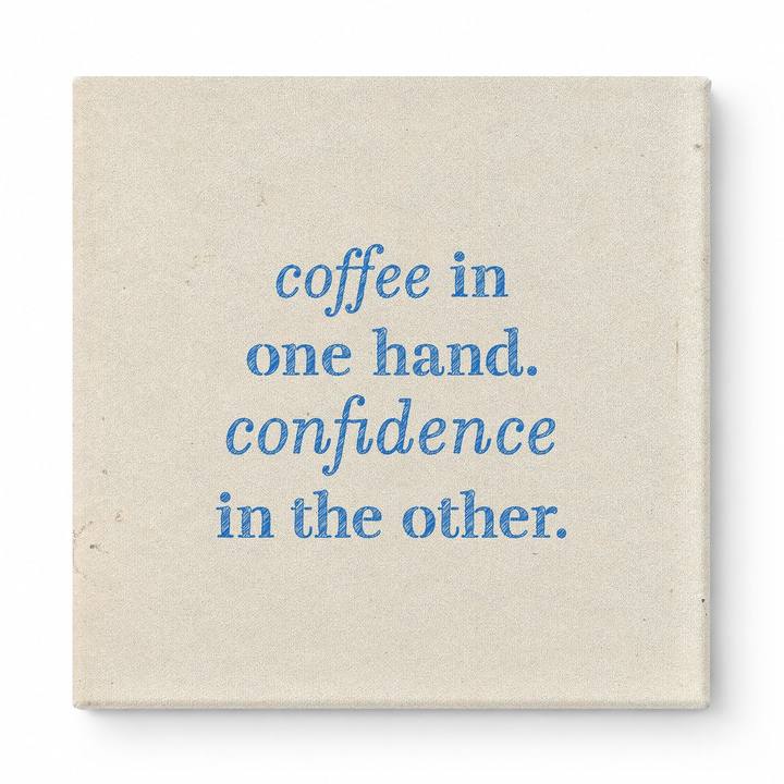 Coffee in One Hand. Confidence in the Other — Geometric Polygon Mosaic