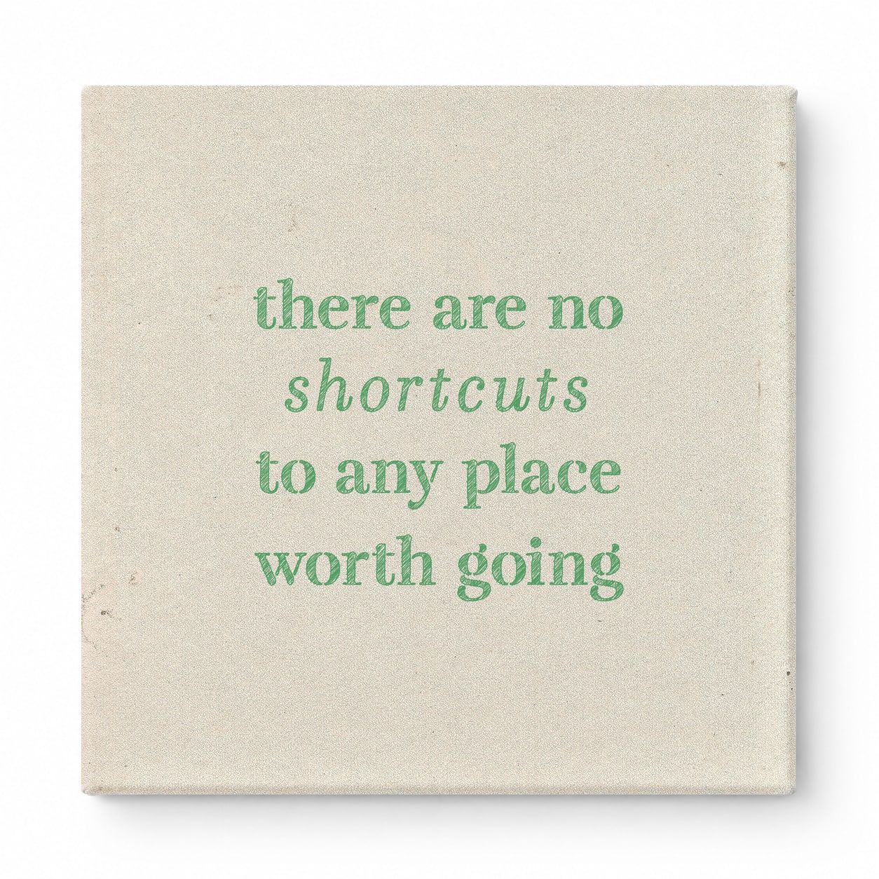 There Are No Shortcuts to Any Place Worth Going — Distressed Chalkboard
