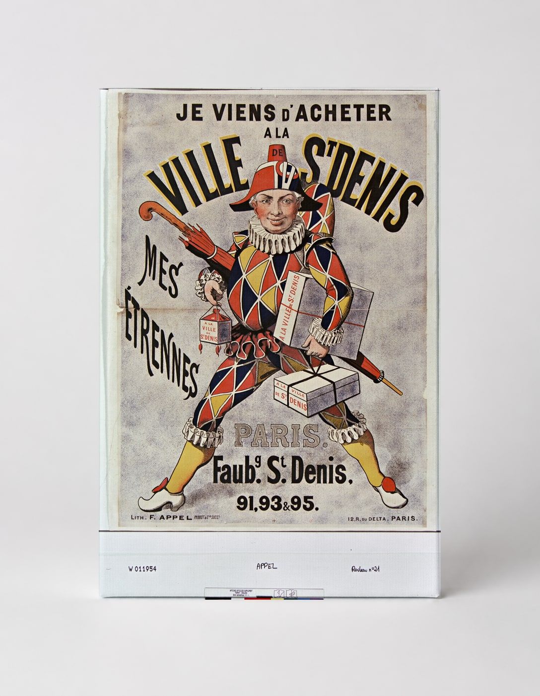 Ville de St Denis 1890s French Harlequin Advertising Vintage Poster Wall Art