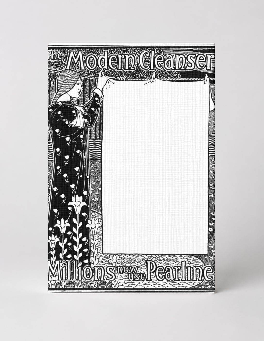 The Modern Cleanser Pearline 1890s - Victorian Advertising Vintage Poster Wall Art