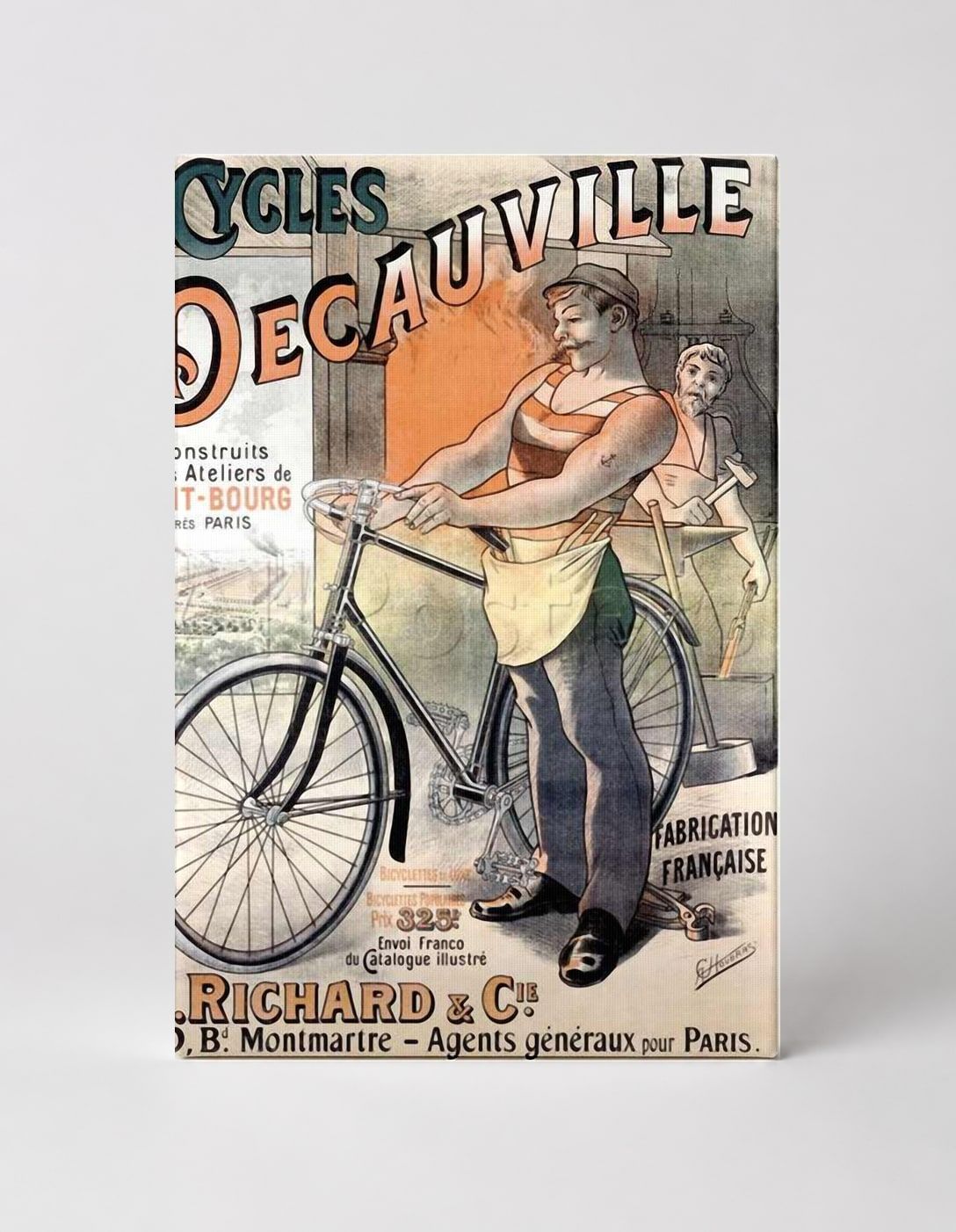 Cycles Decauville 1890s - French Bicycle Vintage Poster Wall Art