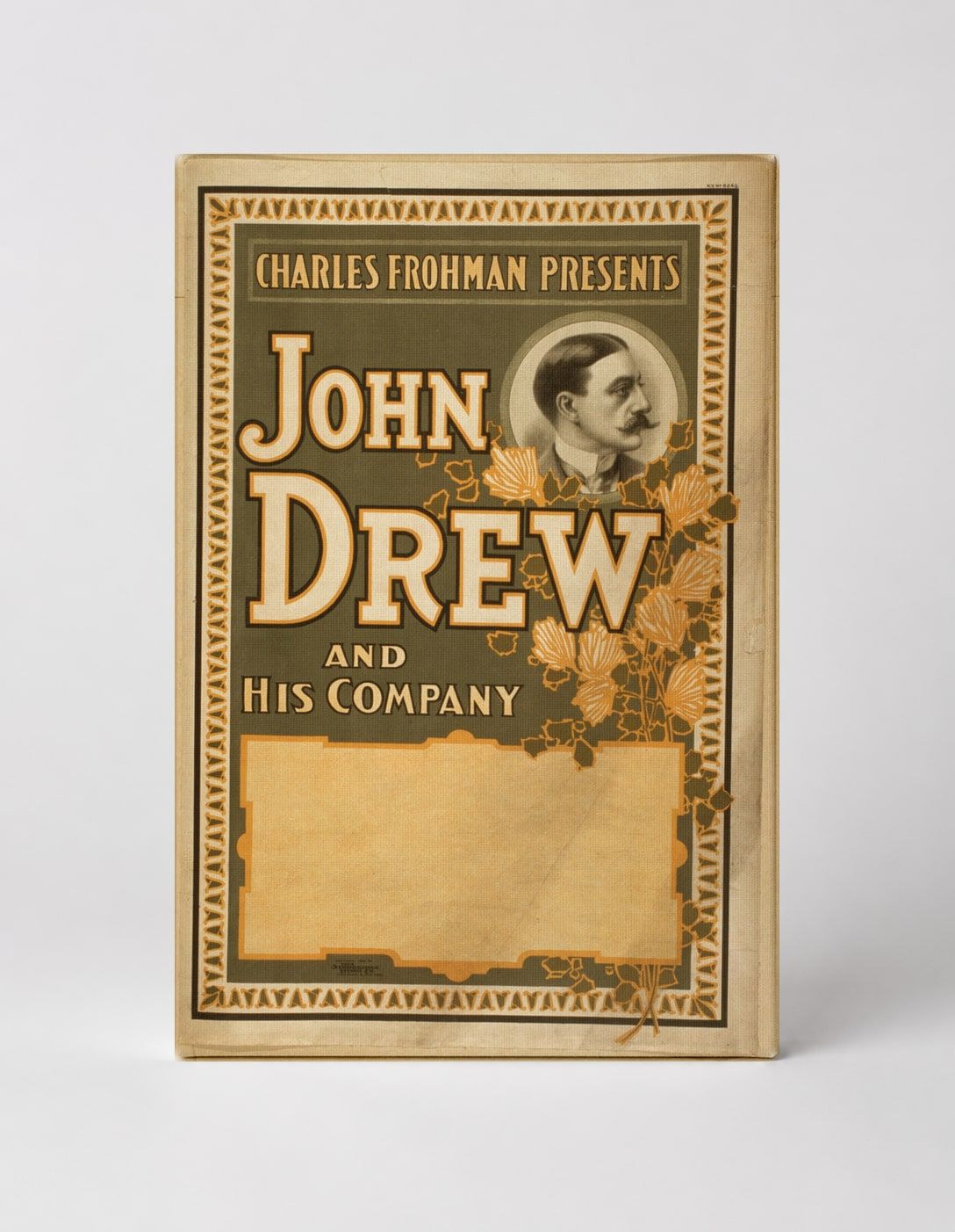 John Drew and His Company 1900s - Vintage Theatre Poster Canvas Wall Art