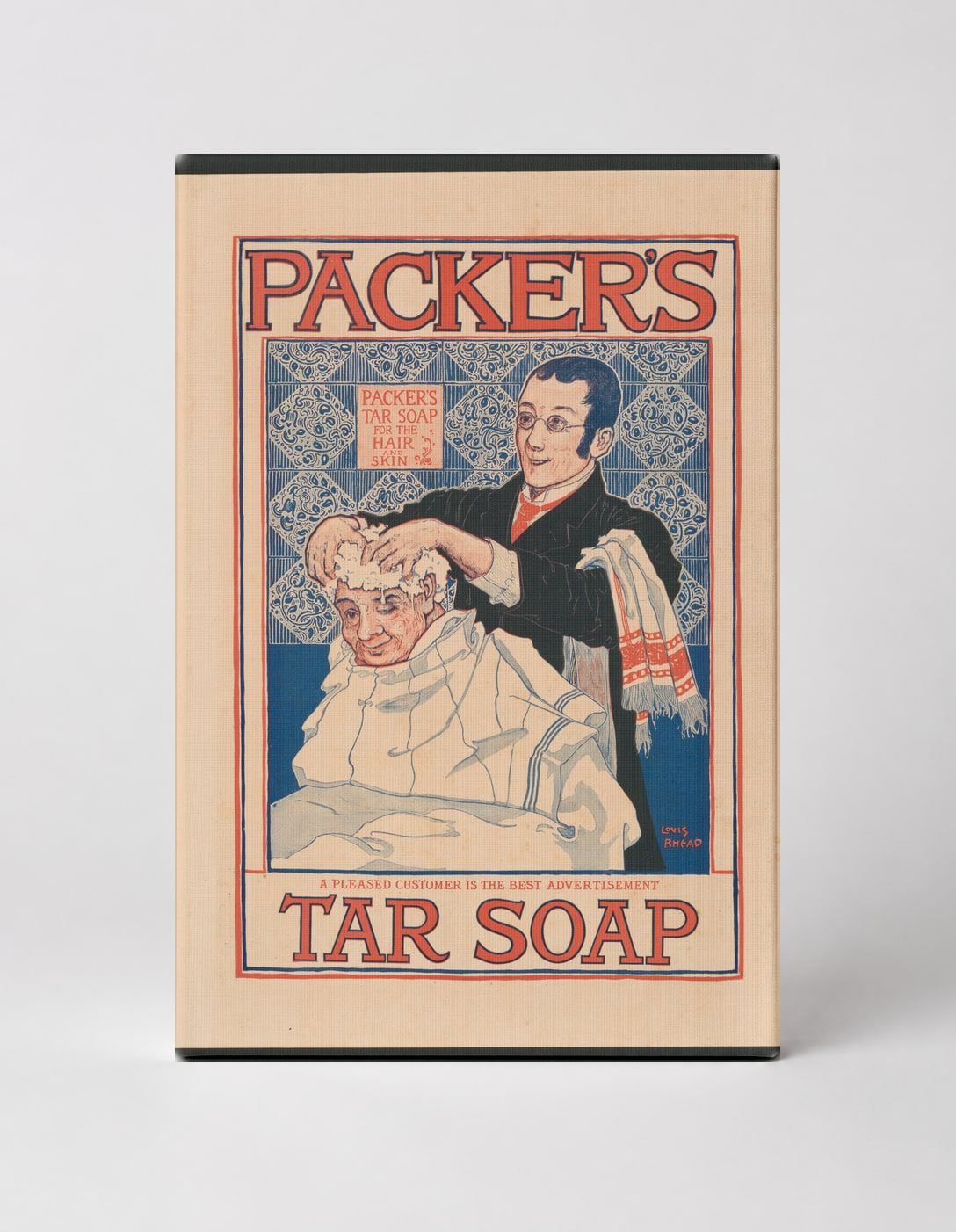 Packer's Tar Soap 1900s Vintage Barbershop Advertising Poster Canvas Wall Art