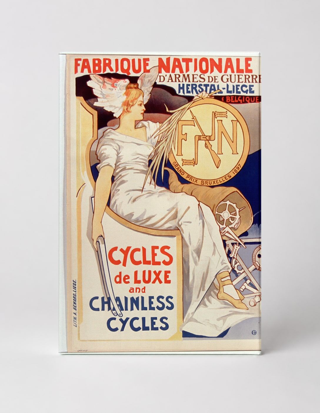 Fabrique Nationale Cycles de Luxe 1900 - Art Nouveau Vintage Poster Wall Art
