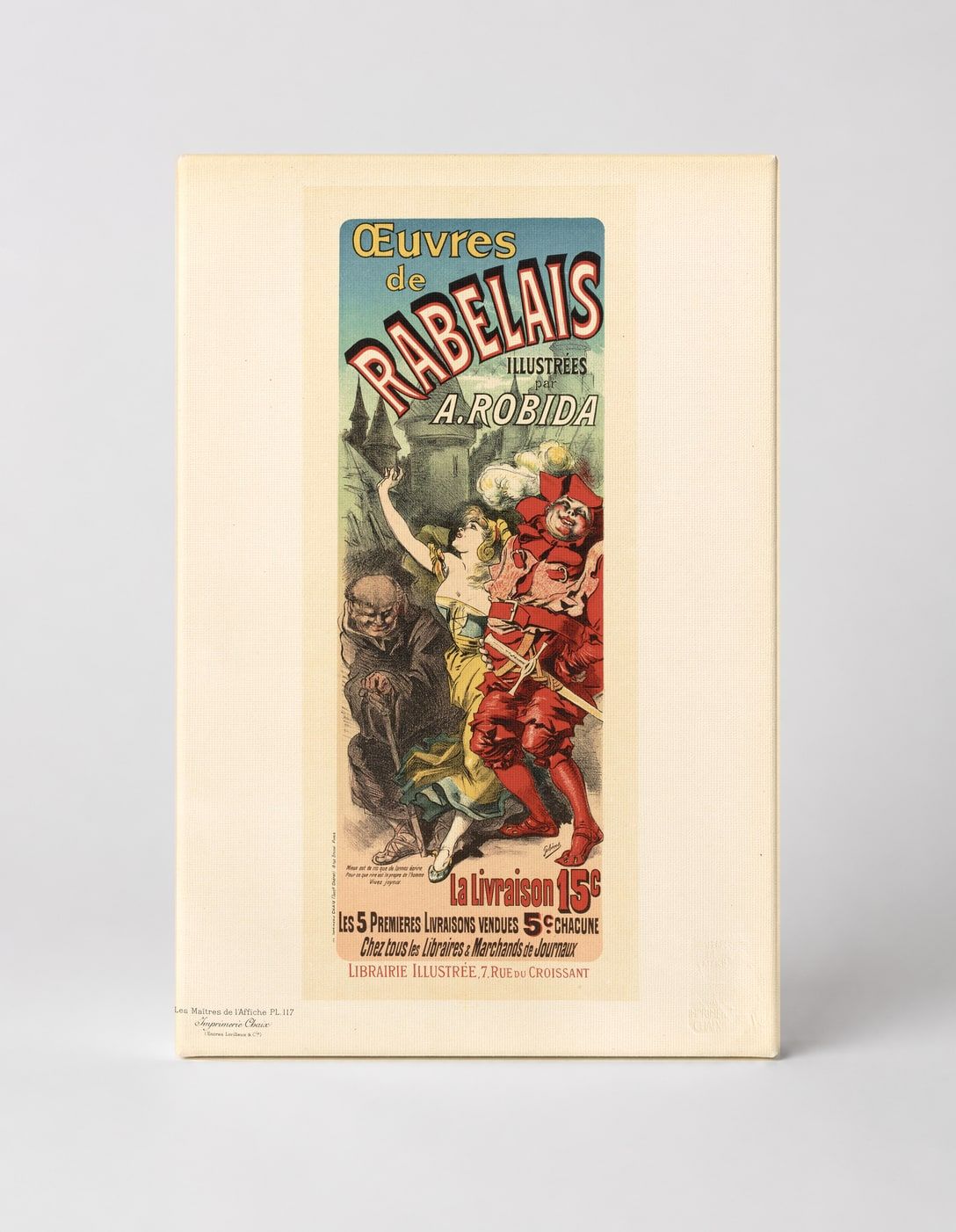 Oeuvres de Rabelais par A. Robida 1880s - Belle Époque Vintage Poster Wall Art