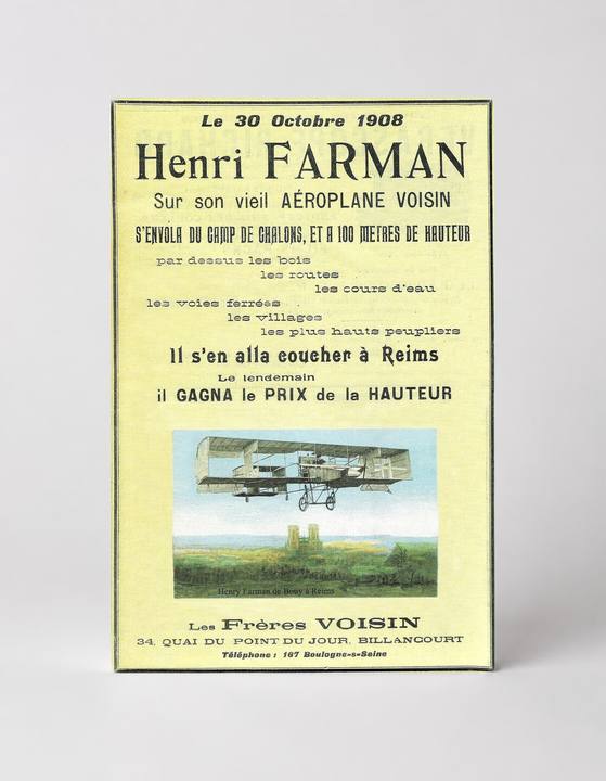 Henri Farman Voisin Aeroplane 1908 - Vintage Aviation Poster Wall Art