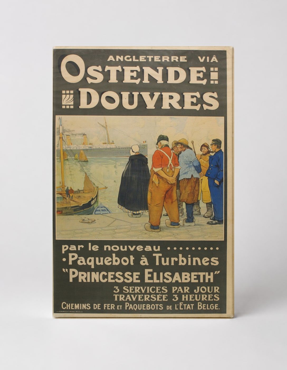 Ostende Douvres Princesse Elisabeth 1905 - Belle Époque Vintage Travel Poster Wall Art