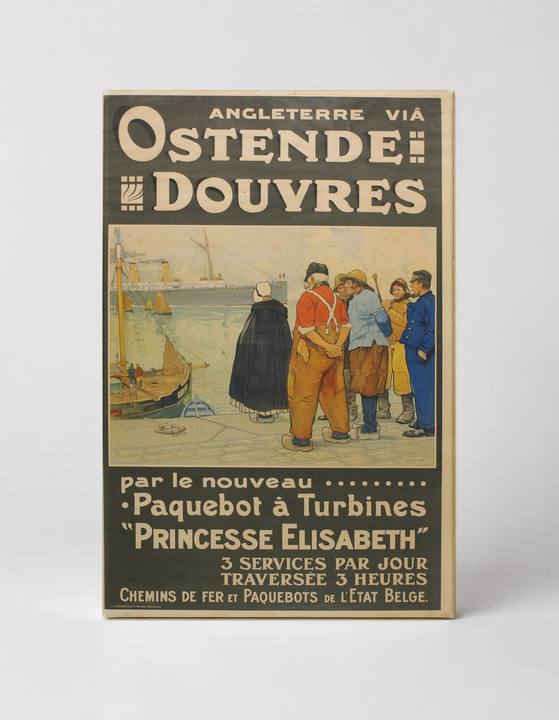Ostende Douvres Princesse Elisabeth 1905 - Belle Époque Vintage Travel Poster Wall Art