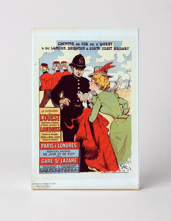 Paris à Londres 1890s French Railway - Belle Époque Vintage Poster Wall Art