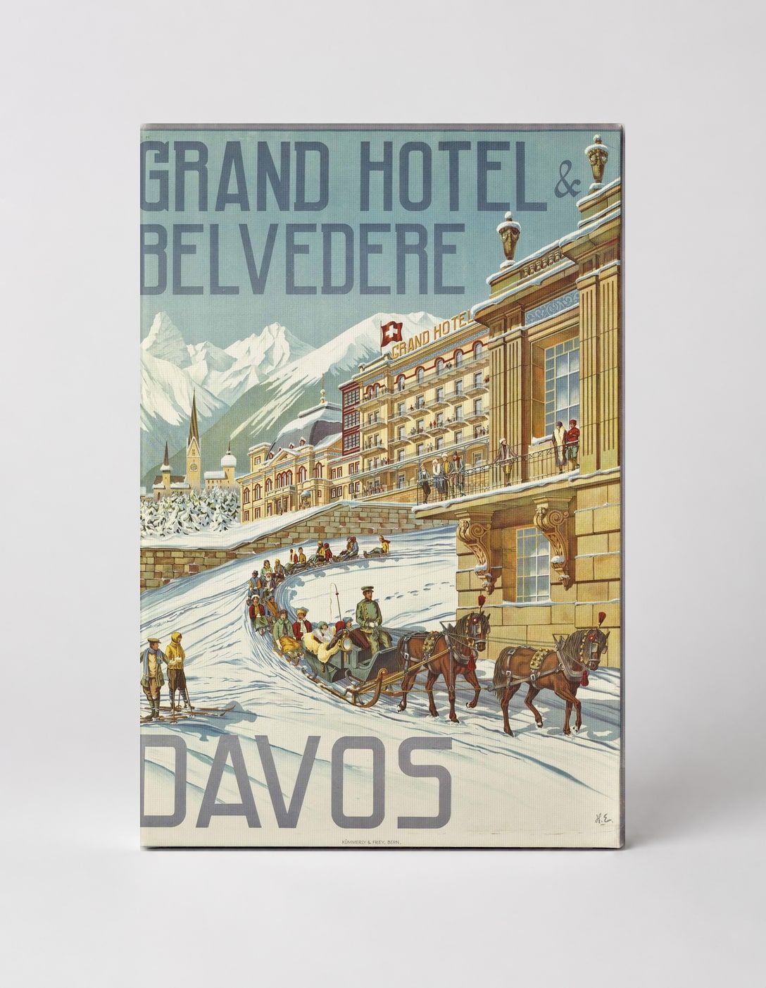 Grand Hotel Belvedere Davos - Vintage Swiss Travel Poster Wall Art