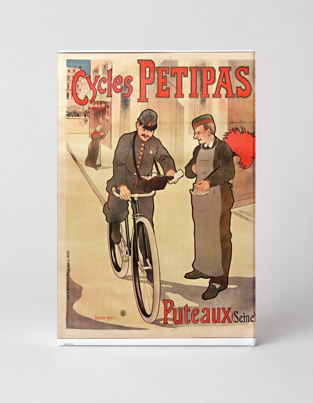 Cycles Petipas Puteaux 1900s - Belle Époque Vintage Bicycle Poster Wall Art