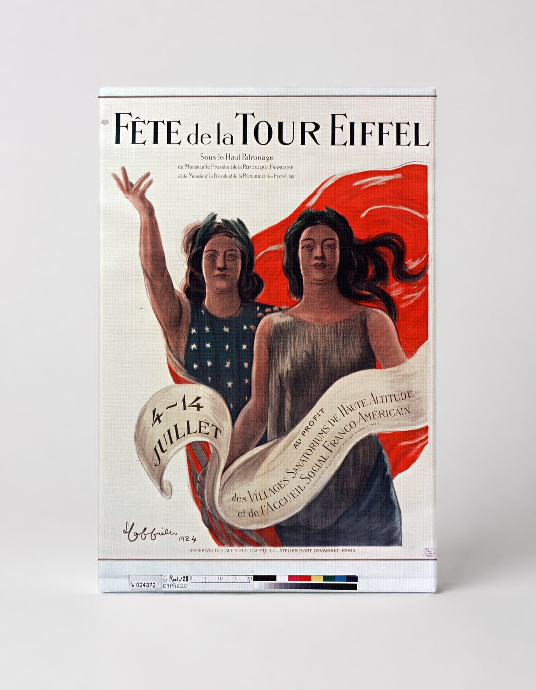 Fête de la Tour Eiffel 1924 - French Patriotic Vintage Poster Wall Art