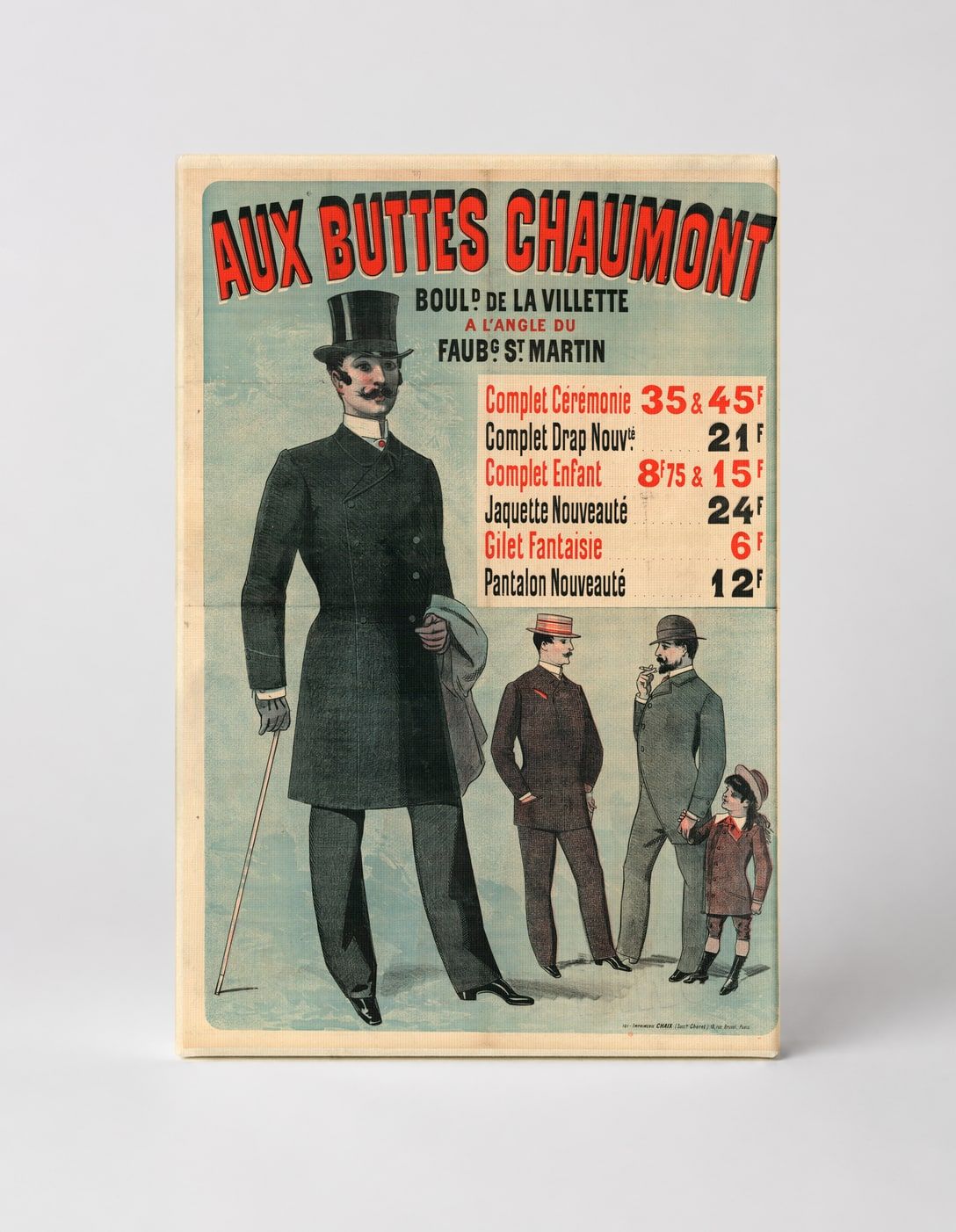 Aux Buttes Chaumont 1890s French Fashion - Vintage Lithograph Poster Wall Art