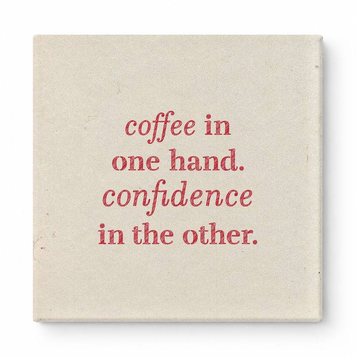 Coffee in One Hand. Confidence in the Other — Geometric Polygon Mosaic