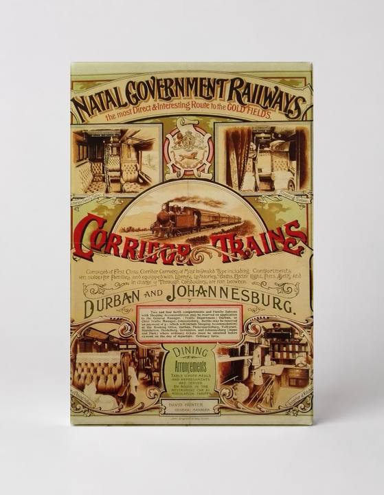 Natal Government Railways Corridor Trains 1890s - Victorian Vintage Poster Wall Art
