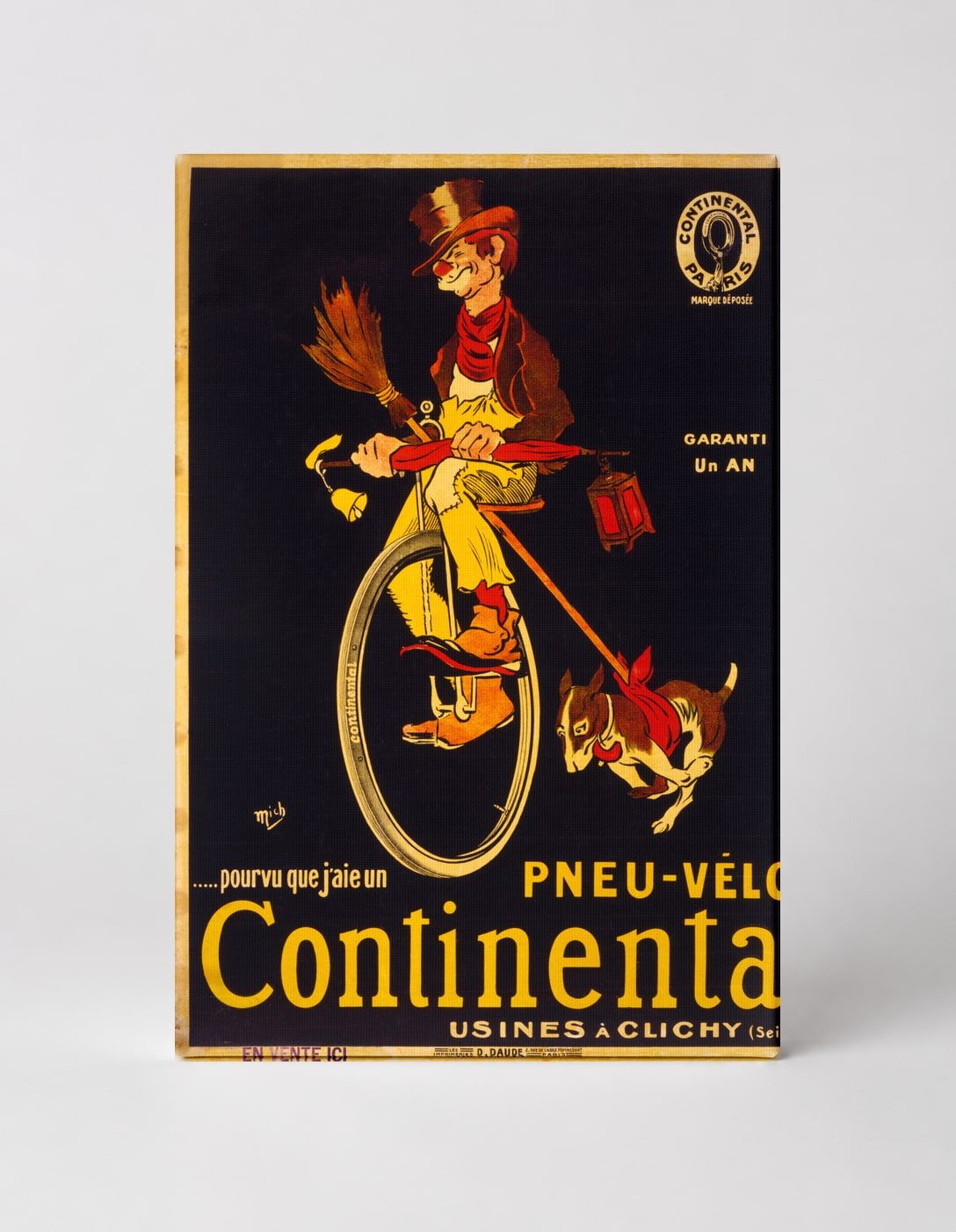 Pneu-Vélo Continental 1900 - French Vintage Bicycle Poster Wall Art