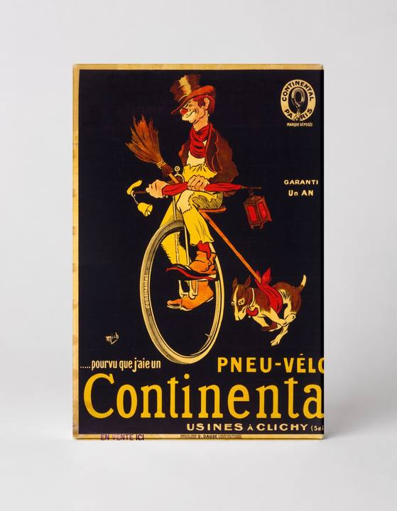 Pneu-Vélo Continental 1900 - French Vintage Bicycle Poster Wall Art