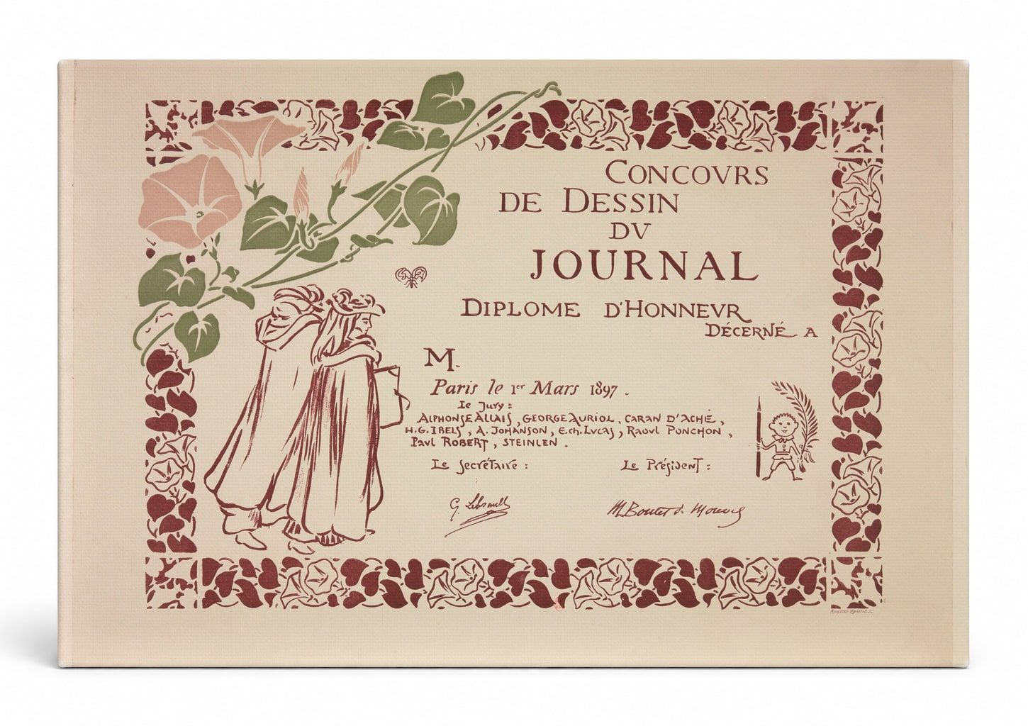 Concours de Dessin du Journal 1897 - Belle Époque Vintage Poster Wall Art