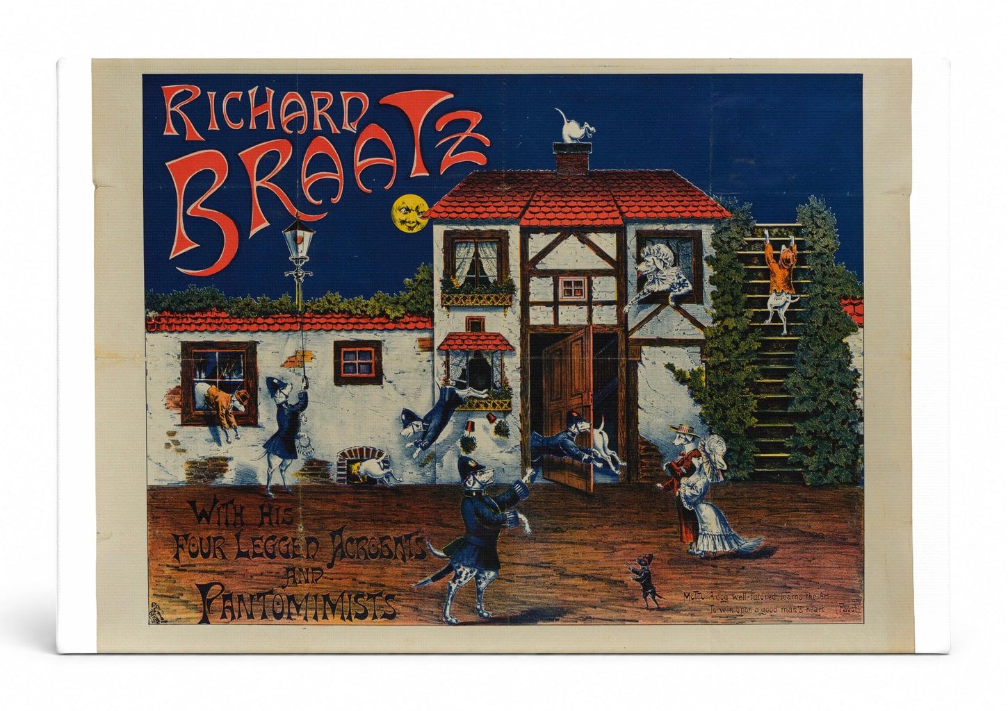 Richard Braatz Four-Legged Acrobats 1890s Circus Vintage Poster Wall Art
