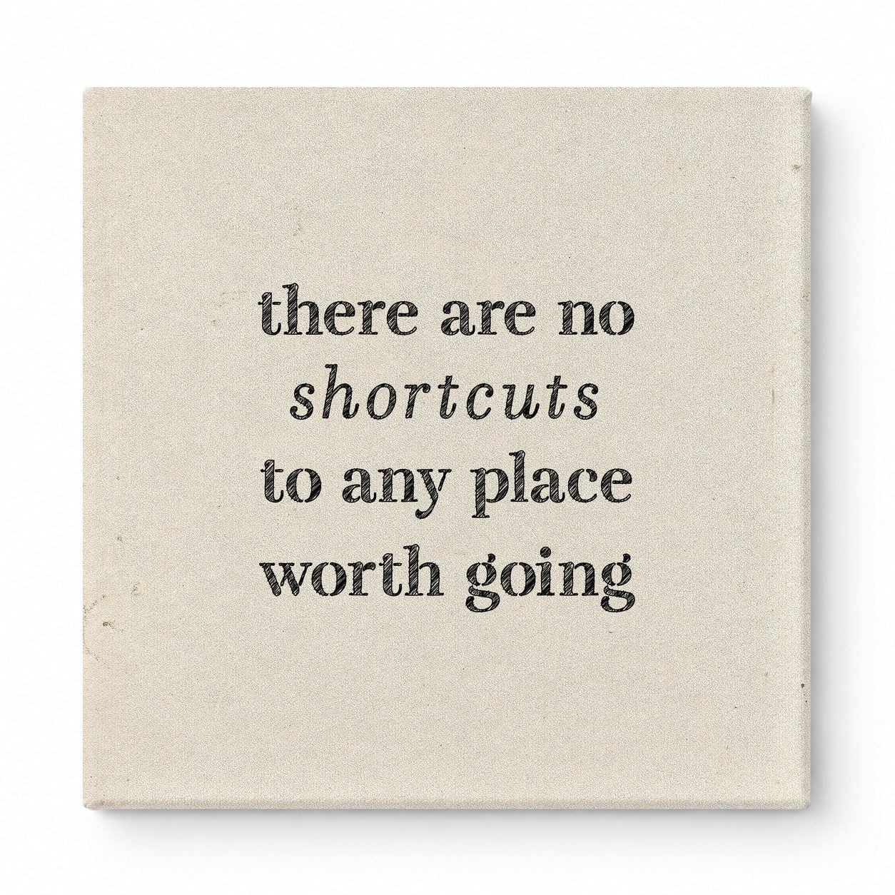 There Are No Shortcuts to Any Place Worth Going — Distressed Chalkboard