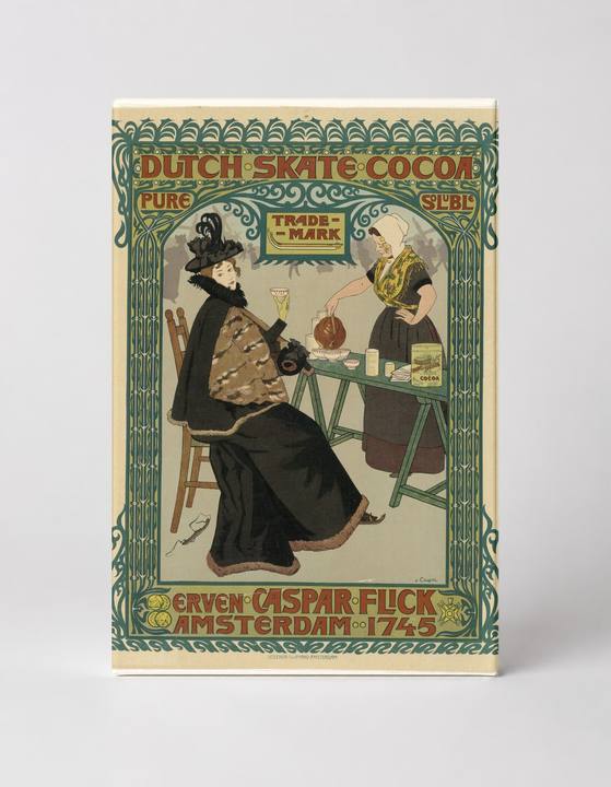 Dutch Skate Cocoa 1895 - Art Nouveau Vintage Advertising Poster Wall Art