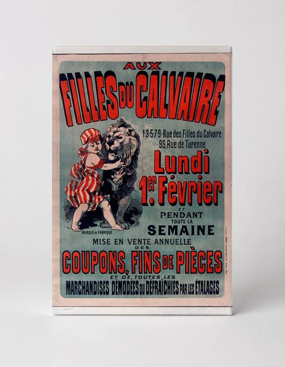 Aux Filles du Calvaire 1890s French Sale Poster - Vintage Lithograph Canvas Wall Art