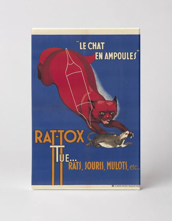 Rat-Tox Le Chat en Ampoules 1930s - Vintage French Advertising Poster Wall Art