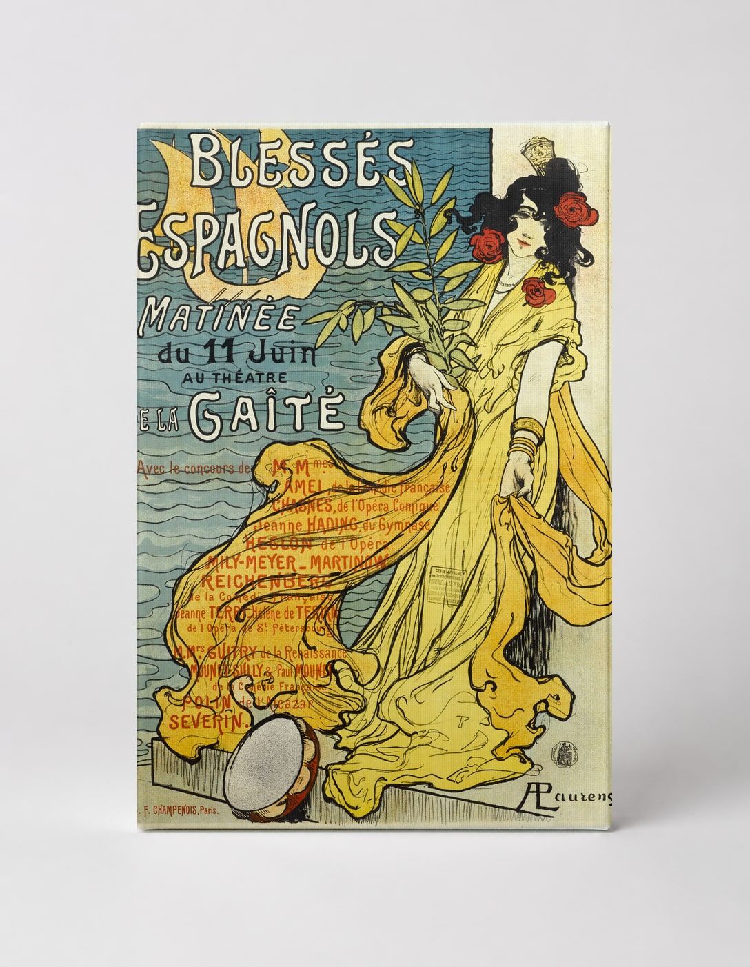 Blessés Espagnols 1898 - Art Nouveau French Theatre Vintage Poster Wall Art