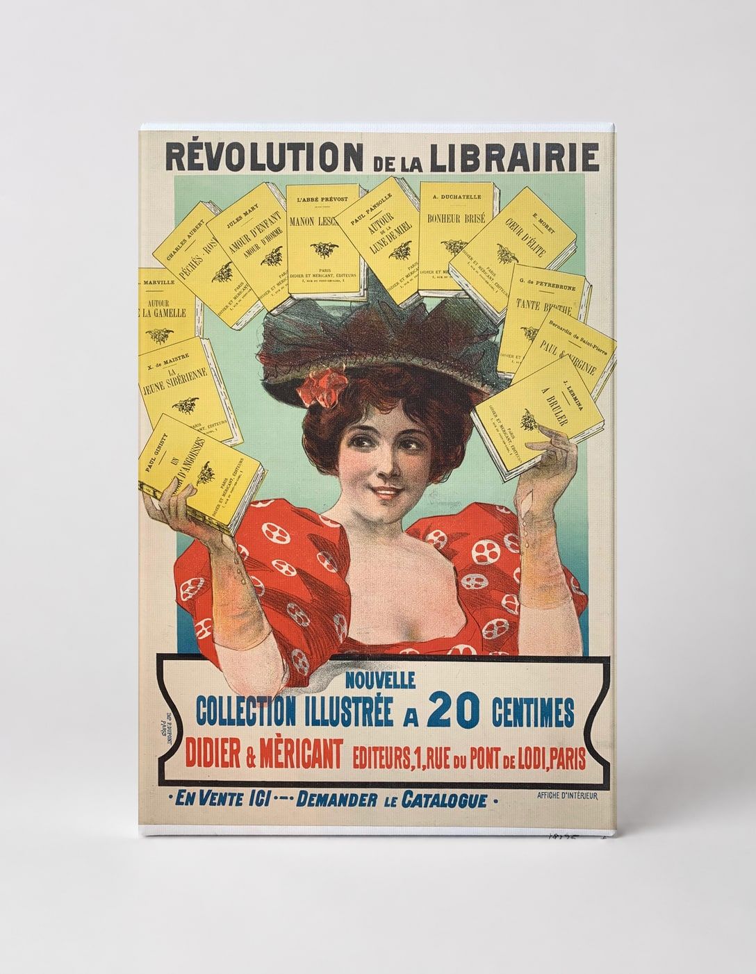Révolution de la Librairie 1900s - Belle Époque French Bookshop Vintage Poster Wall Art