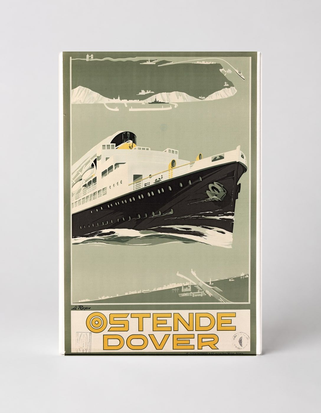 Ostende Dover Ferry Poster 1930s - Art Deco Vintage Travel Wall Art