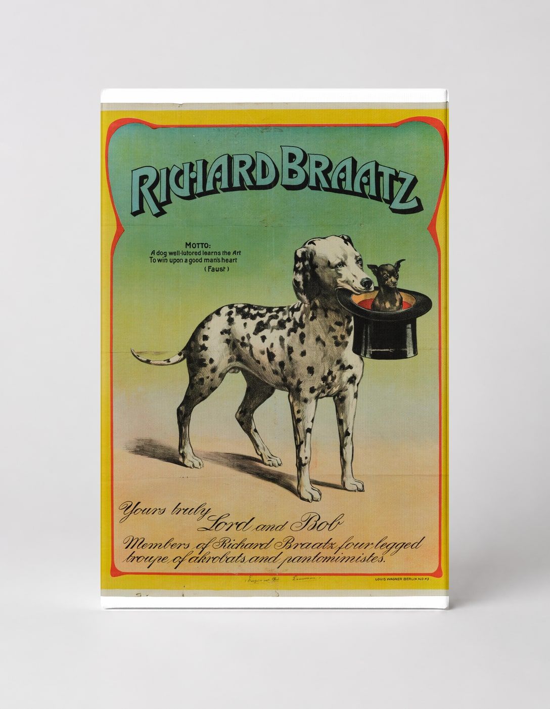 Richard Braatz Dalmatian Dog Act 1900s - Vintage Circus Poster Wall Art