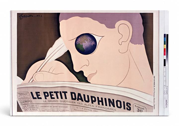 Le Petit Dauphinois 1933 - Art Deco French Newspaper Vintage Poster Wall Art