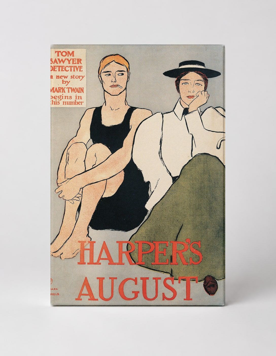 Harper's August 1896 - Vintage Magazine Cover Poster Canvas Wall Art