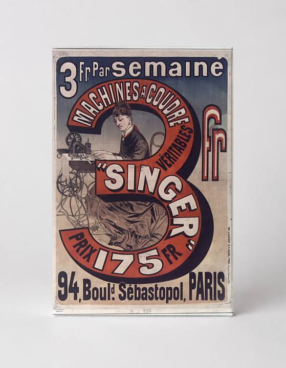 Singer Sewing Machine 1890s French Vintage Advertising Poster Canvas Wall Art