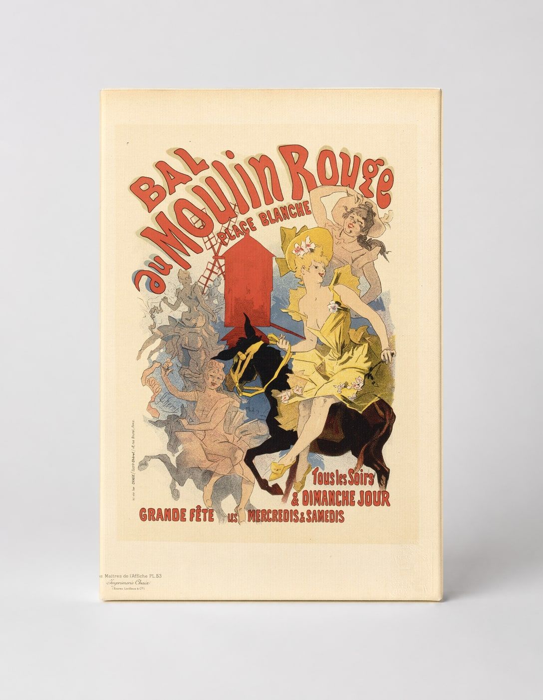 Bal du Moulin Rouge 1890s - Belle Époque Vintage Poster Canvas Wall Art