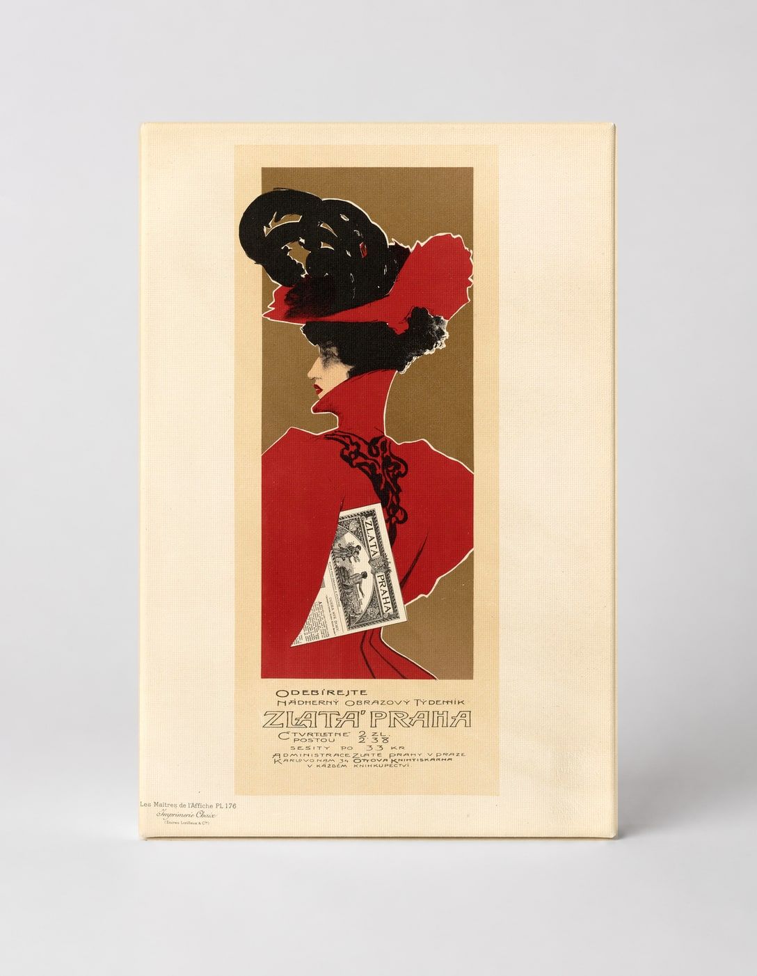 Zlatá Praha 1900 - Art Nouveau Czech Magazine Vintage Poster Wall Art