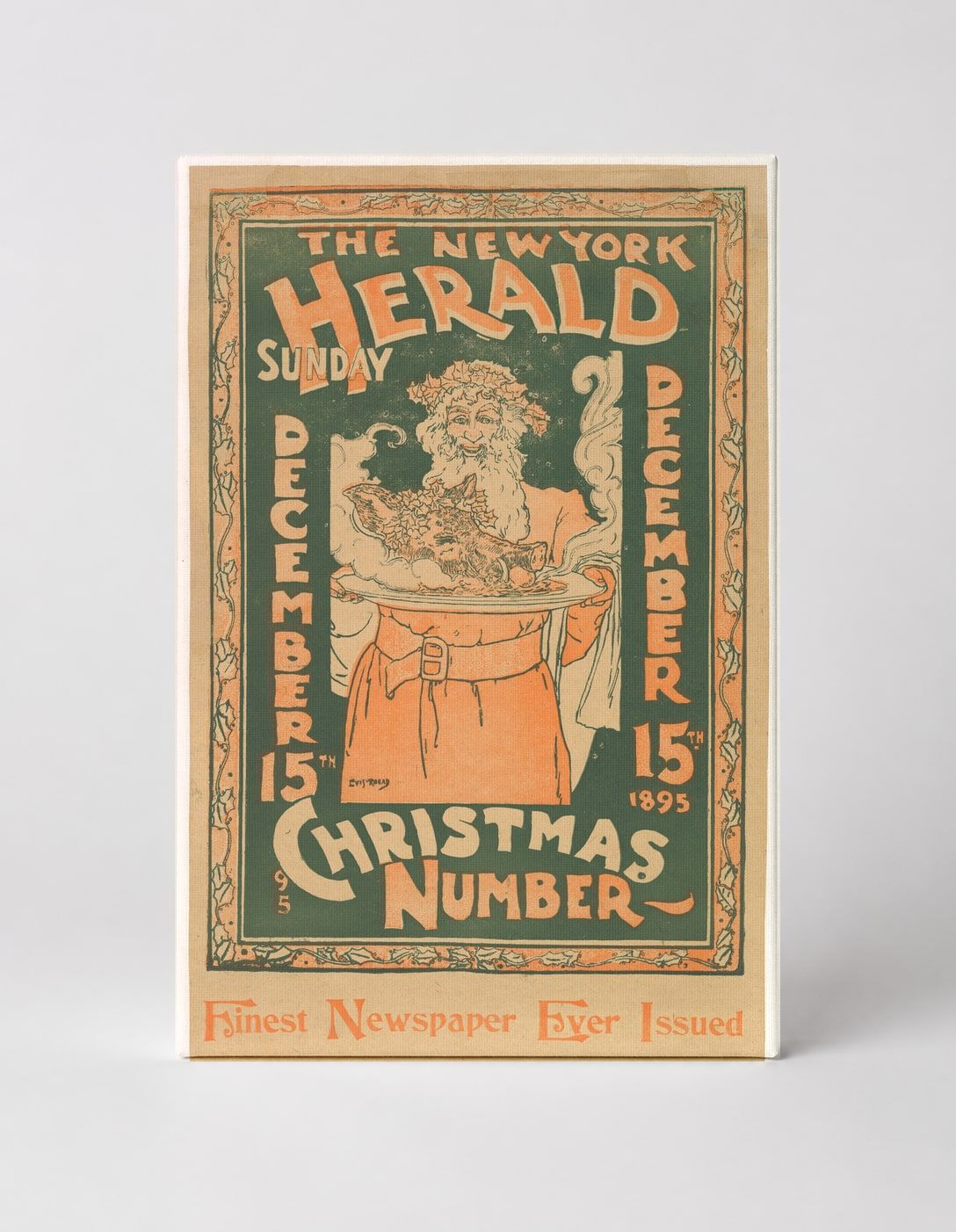 New York Herald Christmas Number 1895 - Victorian Newspaper Vintage Poster Wall Art