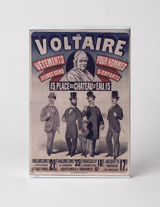 Voltaire Vêtements Pour Hommes 1880s - Victorian French Fashion Vintage Poster Wall Art