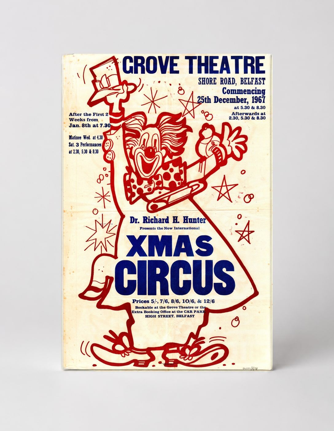 Grove Theatre Belfast 1967 Xmas Circus - Vintage Poster Wall Art